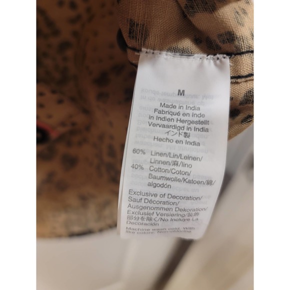 J.Crew Leopard Print Button Up Shirt with Pink Trim - Picture 7 of 8